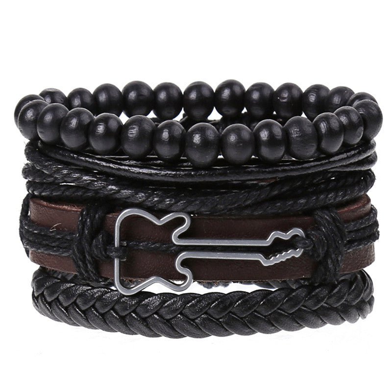 Wholesale DIY Hand Woven Men's Multi-layer Leather Bracelet