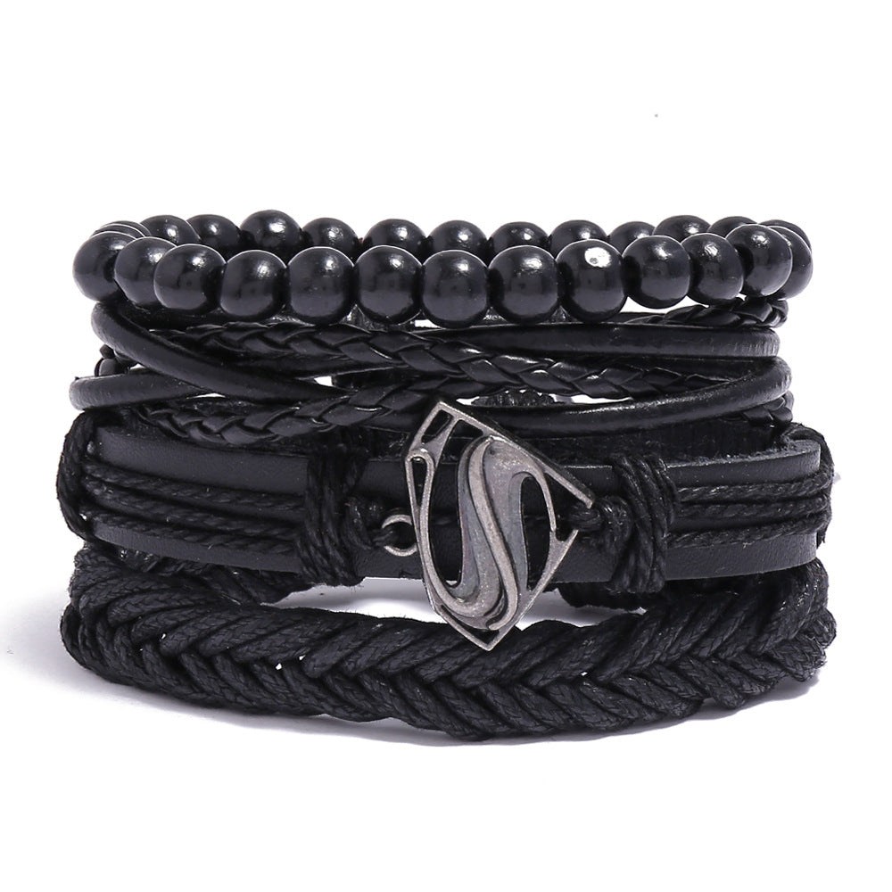 Wholesale DIY Hand Woven Men's Multi-layer Leather Bracelet