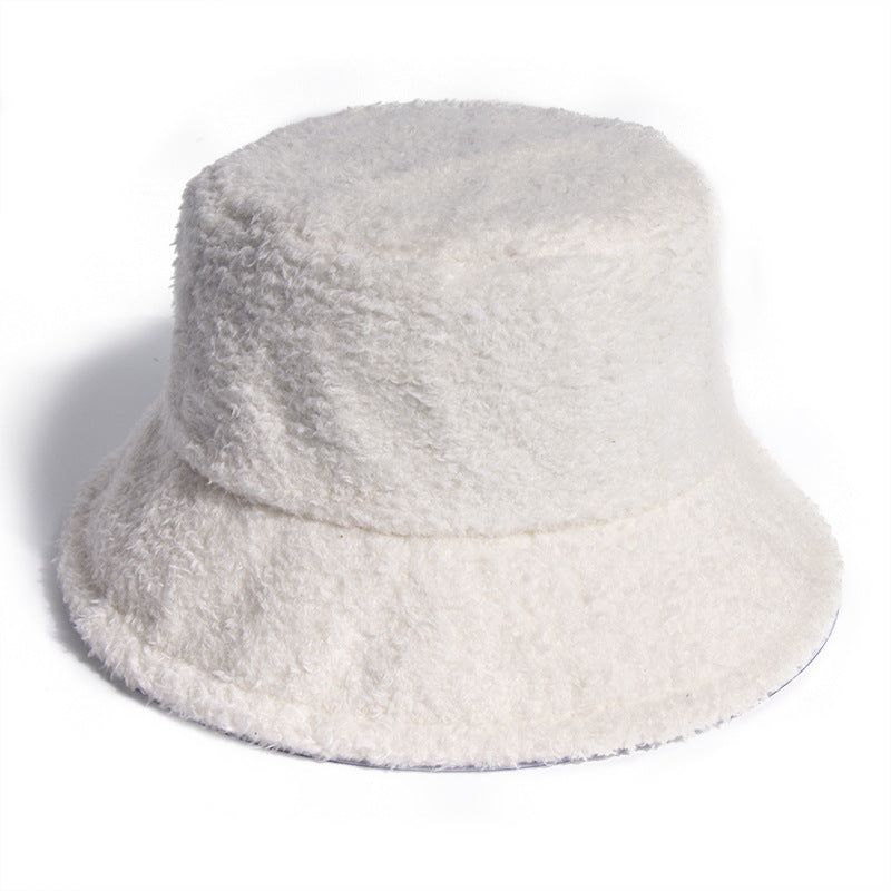 Wholesale Teddy Velvet Solid Color Warm Plush Bucket Hat