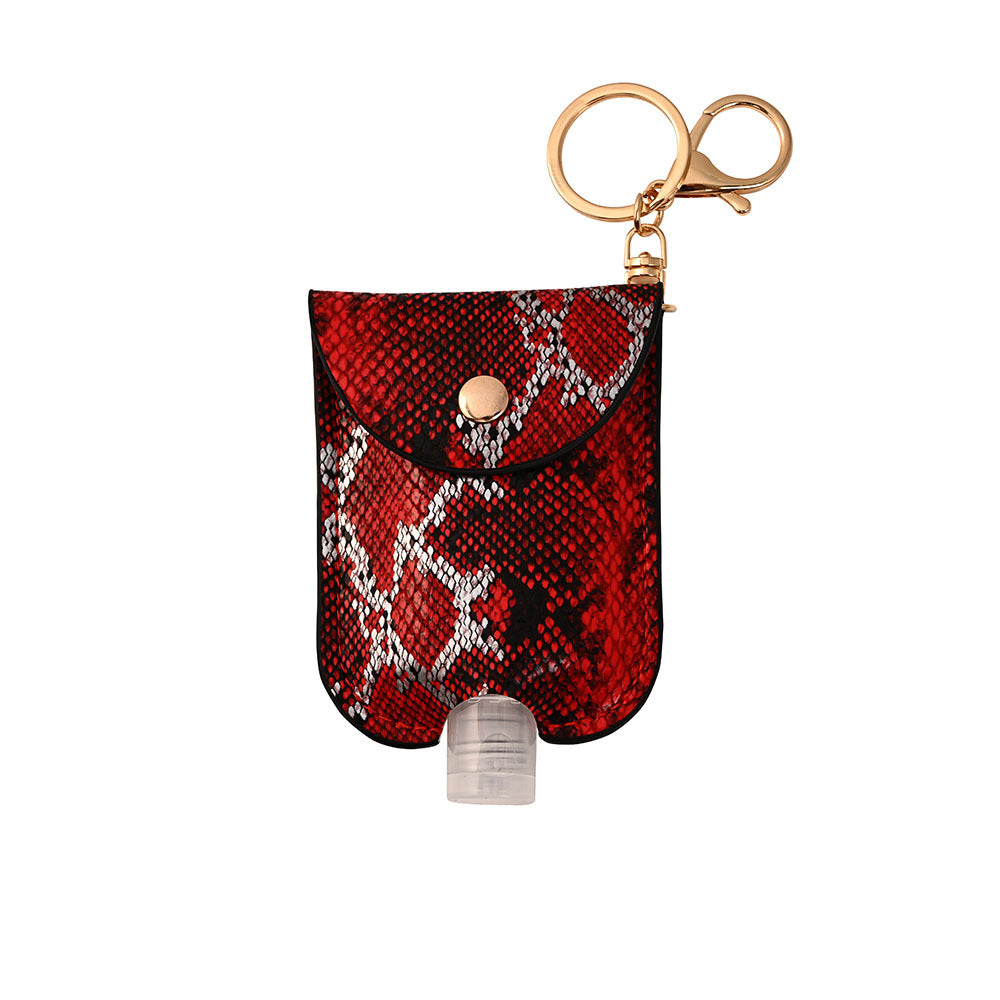 Wholesale Hand Sanitizer Bottle Leather Case Leopard Print Leather Case Keychain