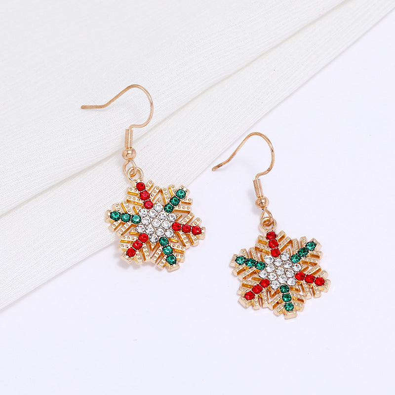 Wholesale Christmas Snowflake Christmas Tree Alloy Earrings