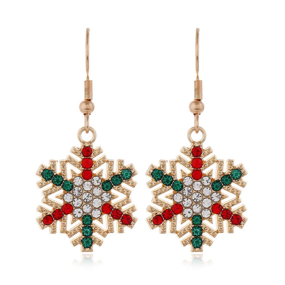 Wholesale Christmas Snowflake Christmas Tree Alloy Earrings