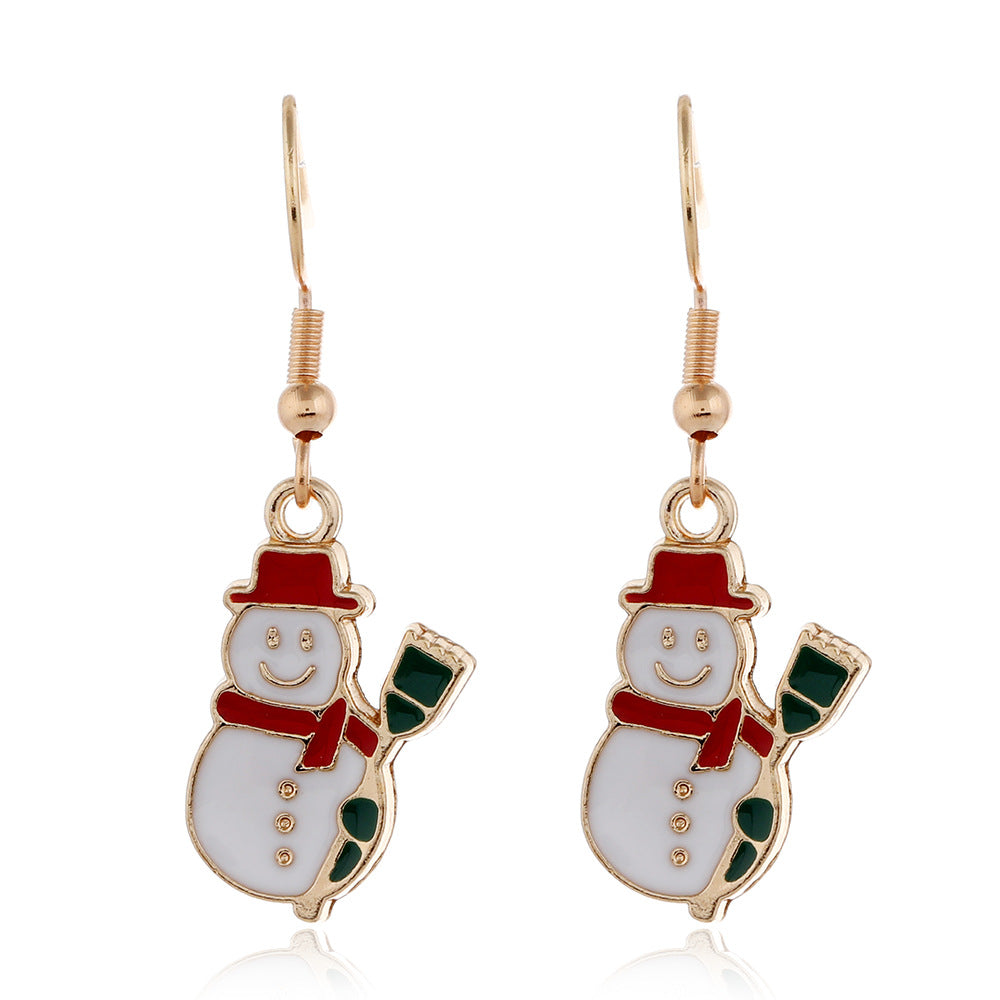 Wholesale Christmas Snowflake Christmas Tree Alloy Earrings