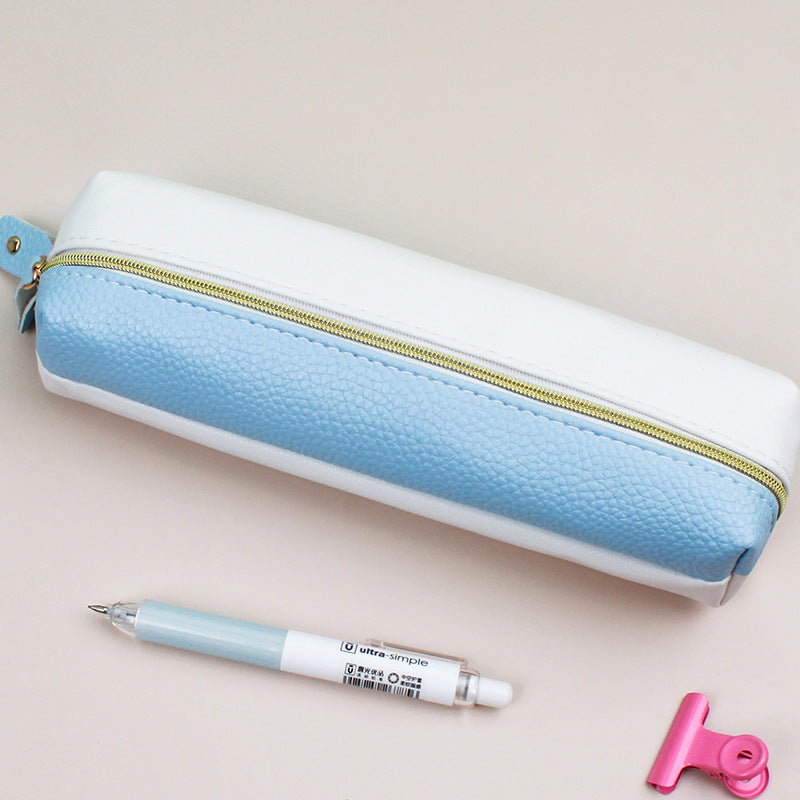 Wholesale PU Creative Double Zipper Pen Bags