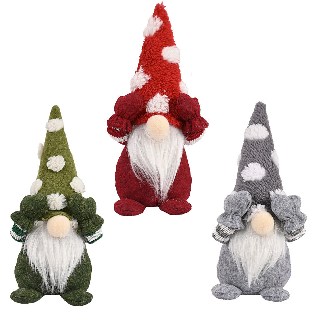 Wholesale Christmas Decorations Snowflake Hat Covering Eyes Doll Doll
