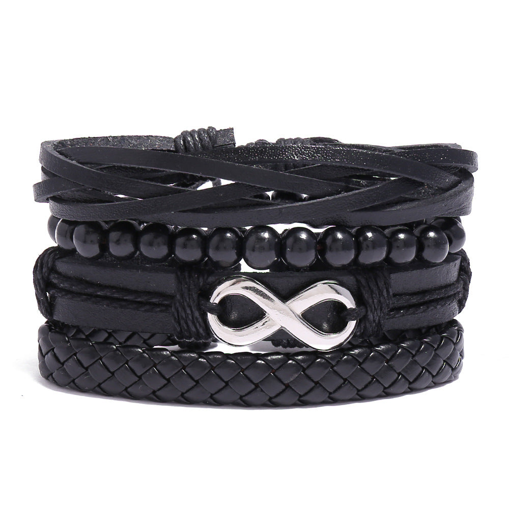 Wholesale DIY Hand Woven Men's Multi-layer Leather Bracelet