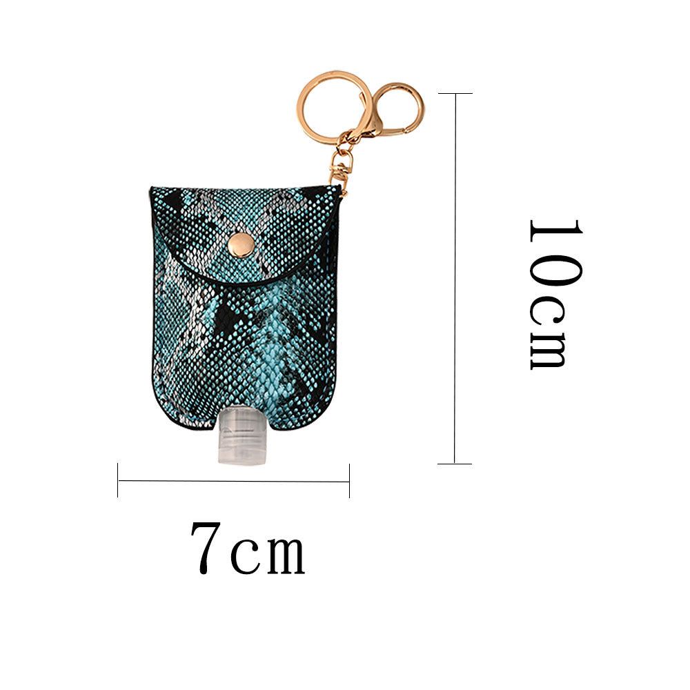 Wholesale Hand Sanitizer Bottle Leather Case Leopard Print Leather Case Keychain