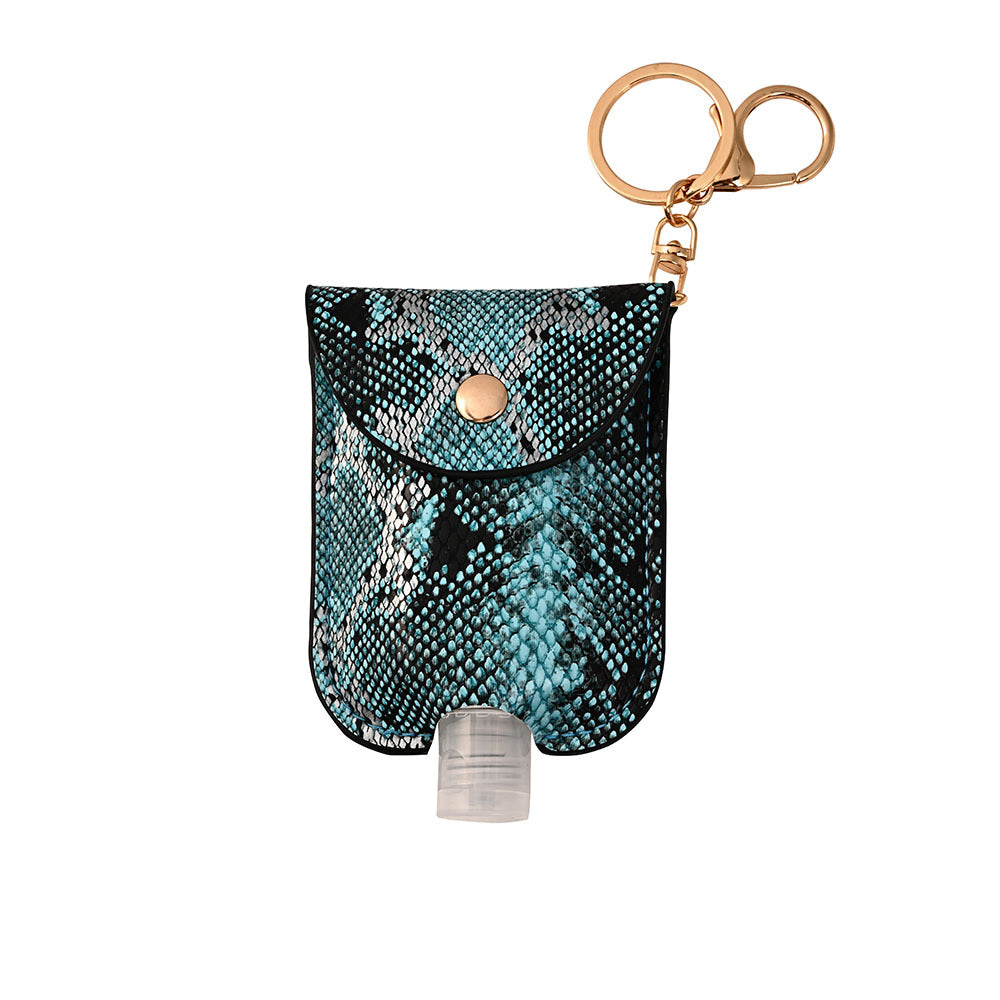 Wholesale Hand Sanitizer Bottle Leather Case Leopard Print Leather Case Keychain