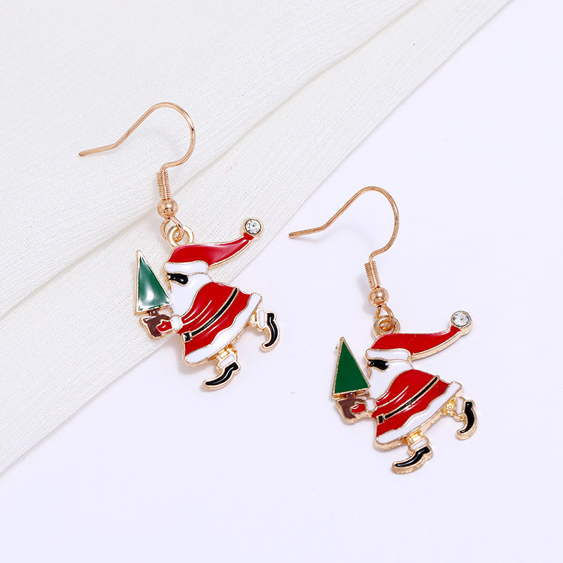 Wholesale Christmas Snowflake Christmas Tree Alloy Earrings