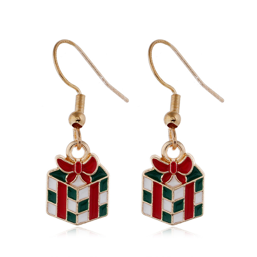 Wholesale Christmas Snowflake Christmas Tree Alloy Earrings