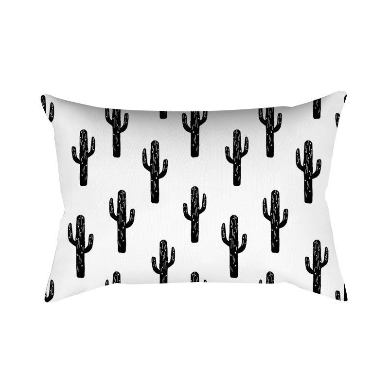 Wholesale Black and White Geometric Strip Shaped Polyester Pillow Covers