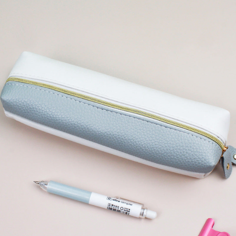 Wholesale PU Creative Double Zipper Pen Bags