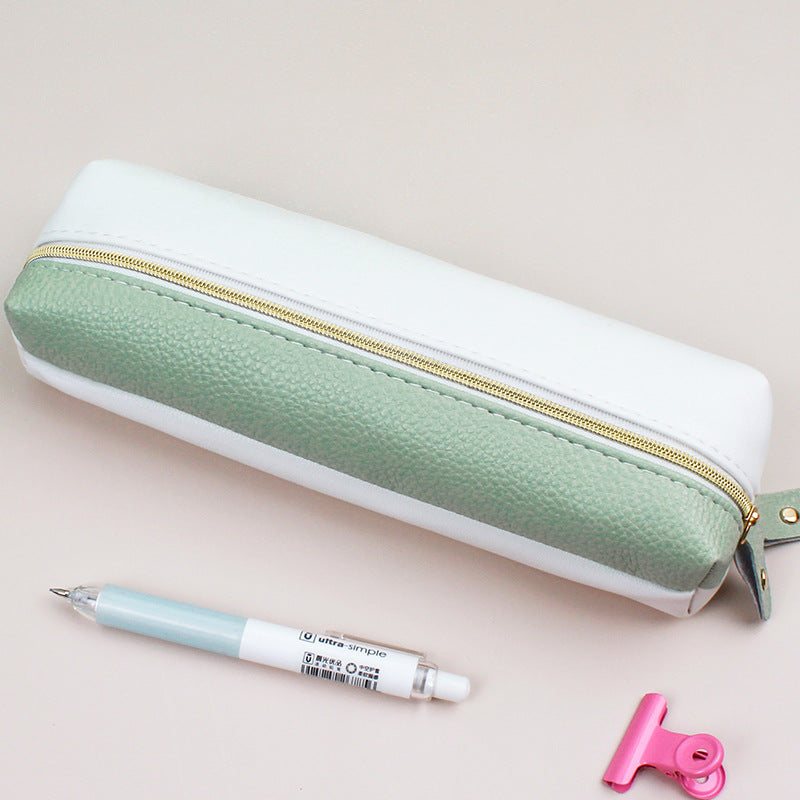 Wholesale PU Creative Double Zipper Pen Bags