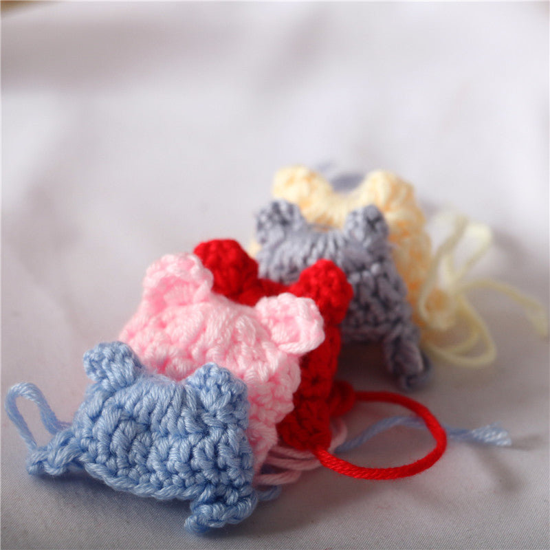 Wholesale 1:12 Dollhouse OB11 Model Mini Cute Cartoon Ears Knitted Colored Hat