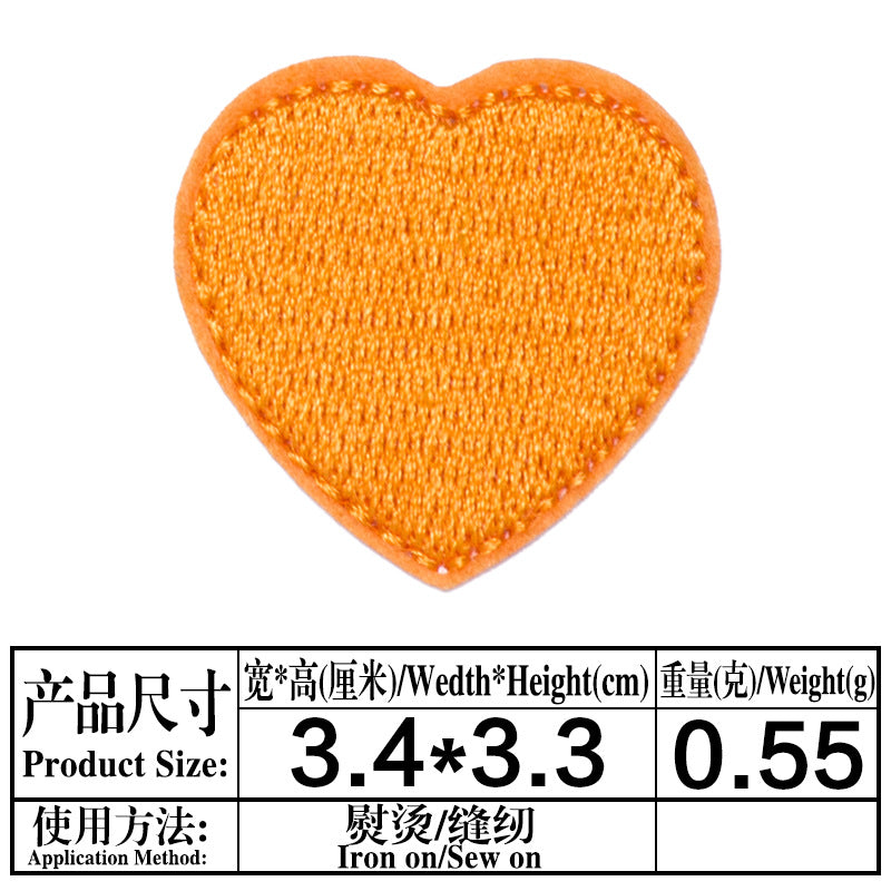 Wholesale Heart-shaped fabric patch for clothing embroidery  DIY Patches