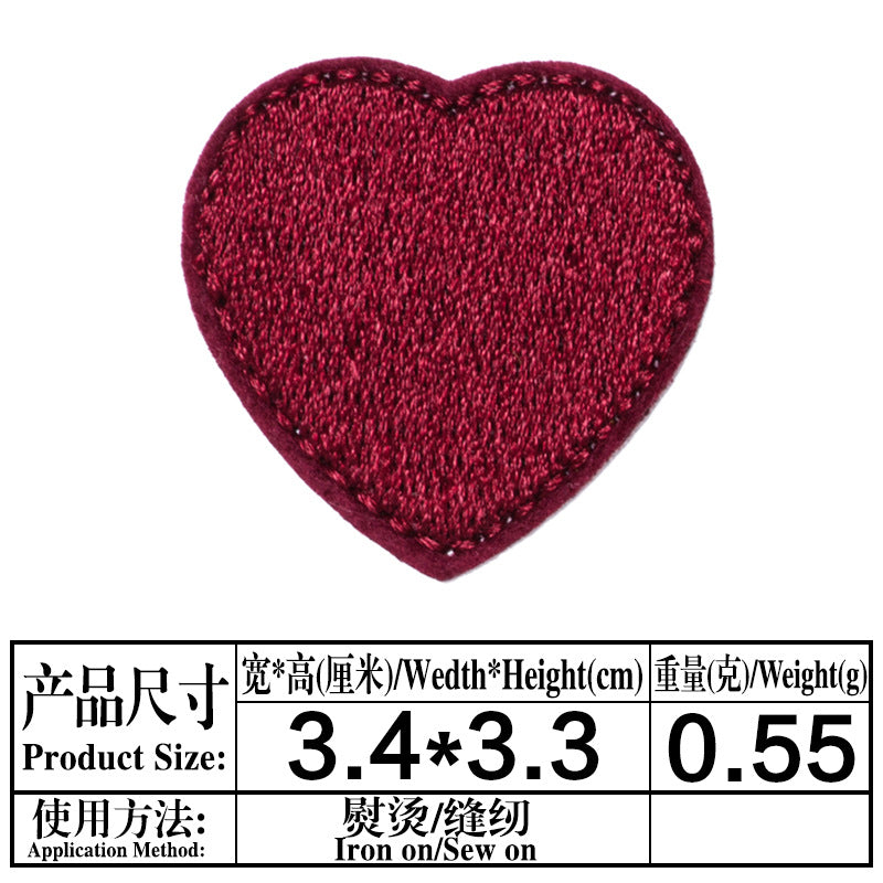 Wholesale Heart-shaped fabric patch for clothing embroidery  DIY Patches