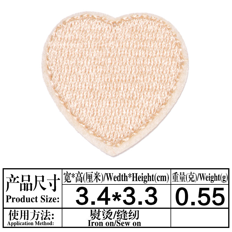 Wholesale Heart-shaped fabric patch for clothing embroidery  DIY Patches