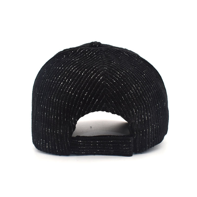 Gorra de béisbol de pana de rayas a rayas al por mayor