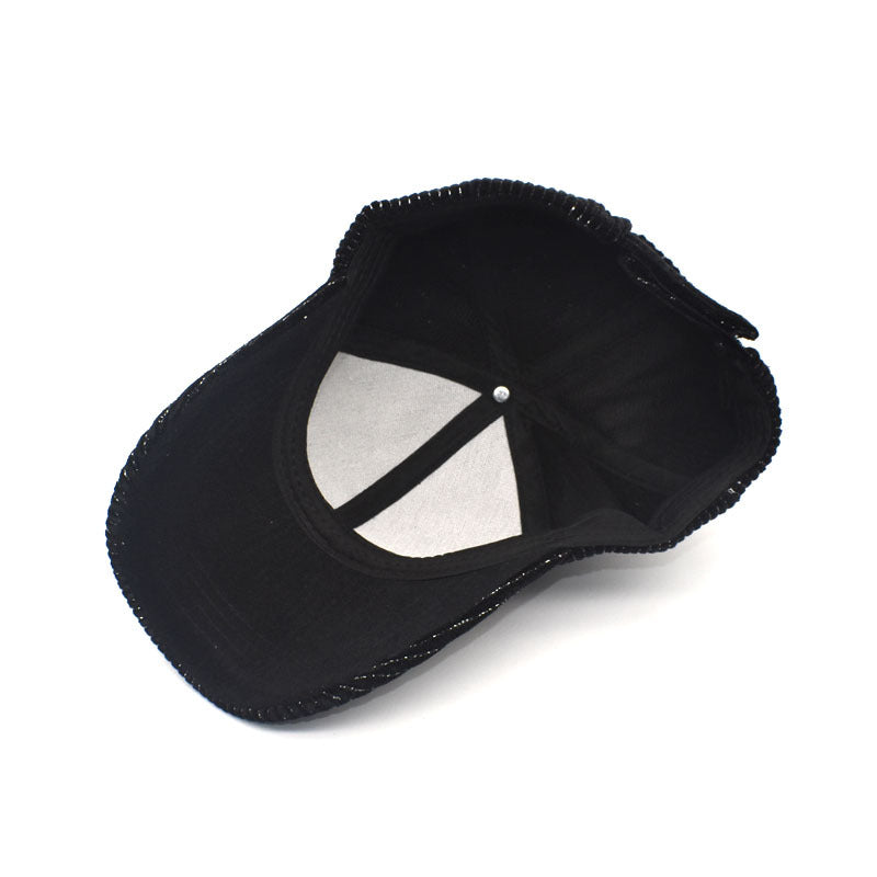 Gorra de béisbol de pana de rayas a rayas al por mayor