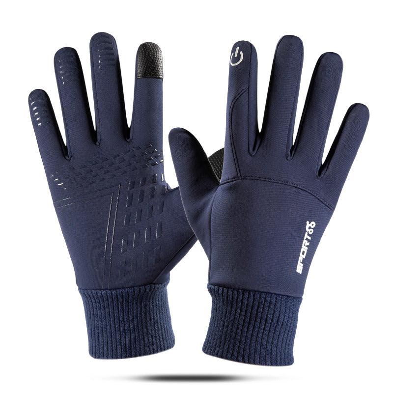 Wholesale Outdoor Cycling Waterproof Men's Winter Warmth Plush Polyester Glove
