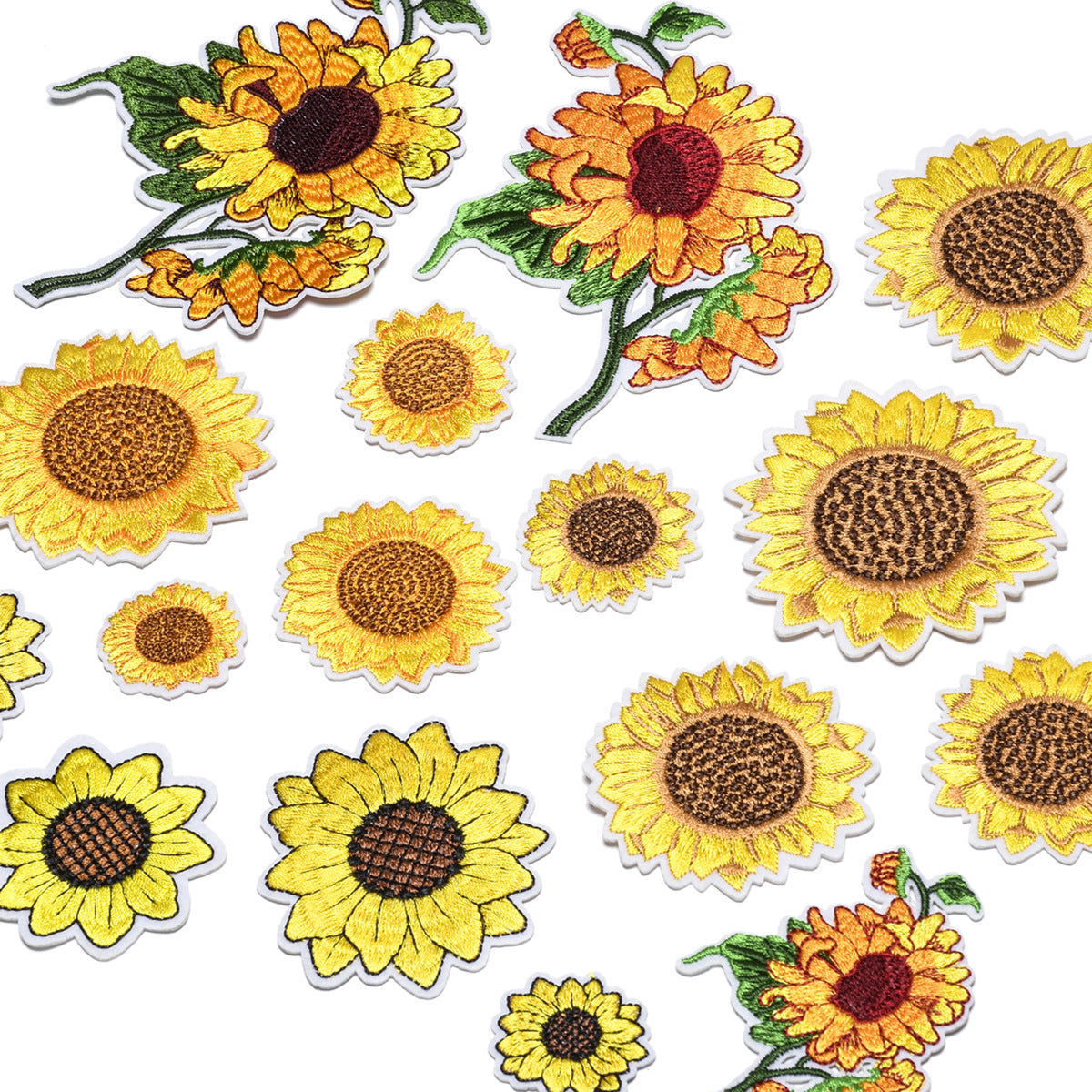 Wholesale Stylish Sunflower Felt Embroidery Patches For DIY Clothing Repair And Decoration Iron On 18 Piece Set Great For Boutique And Resale
