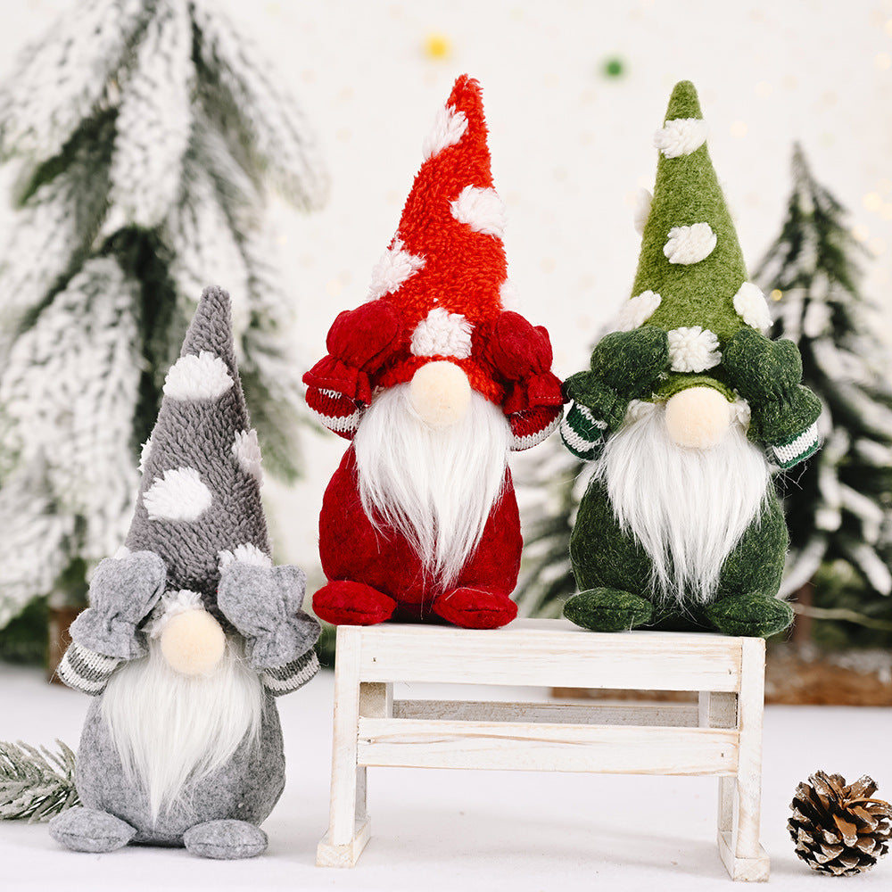 Wholesale Christmas Decorations Snowflake Hat Covering Eyes Doll Doll