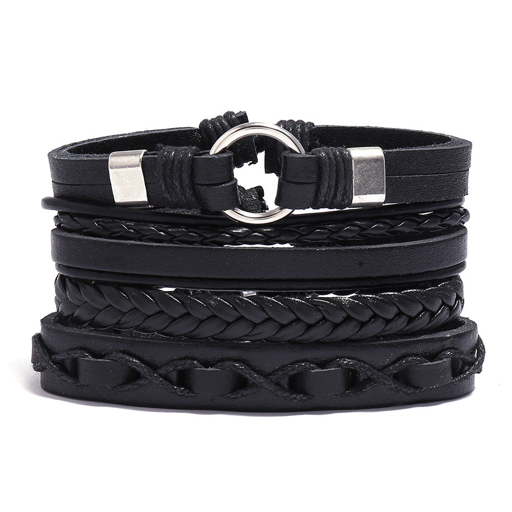 Wholesale DIY Hand Woven Men's Multi-layer Leather Bracelet