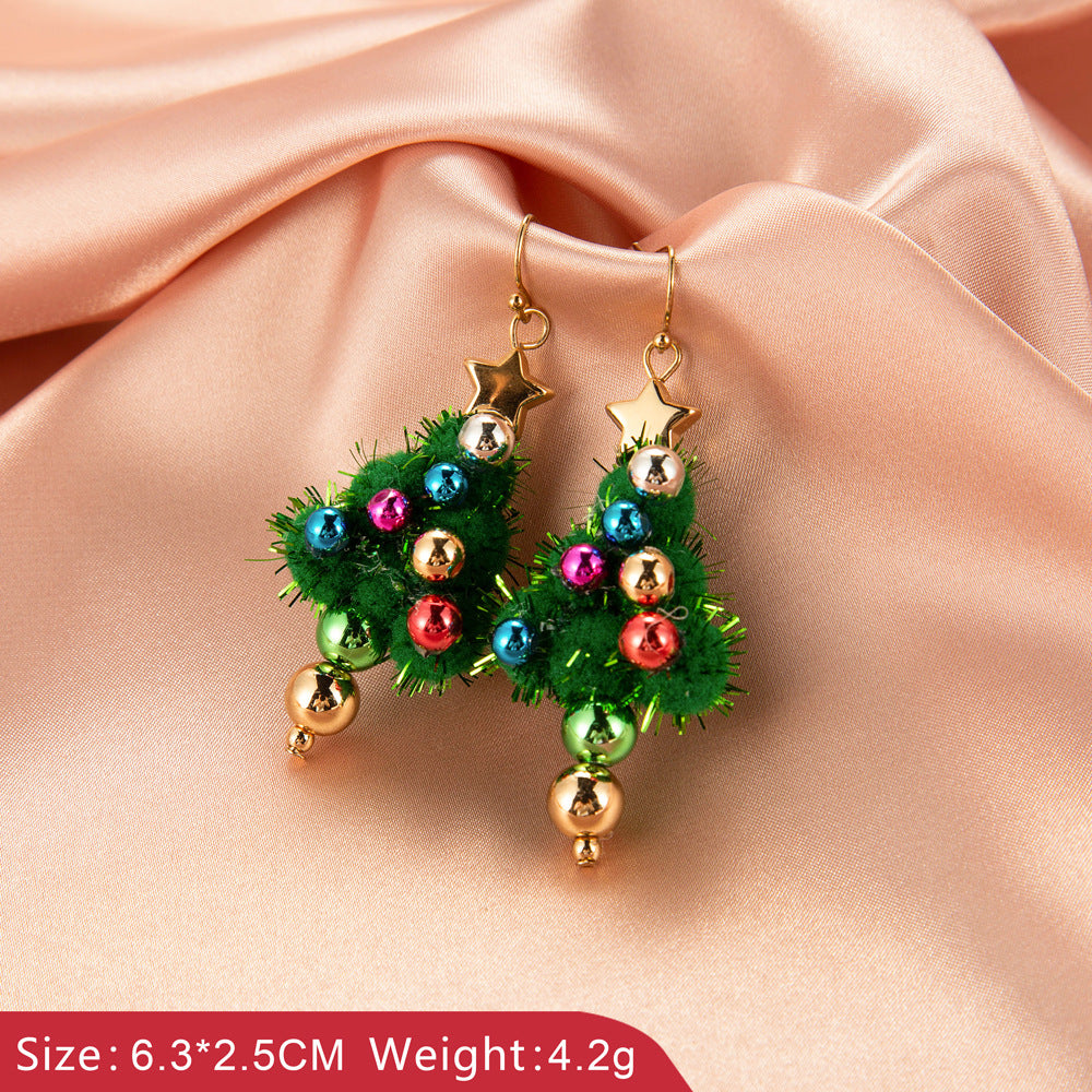 Wholesale Christmas Ideas Christmas Tree Simple Snowman Bell Stud Earrings