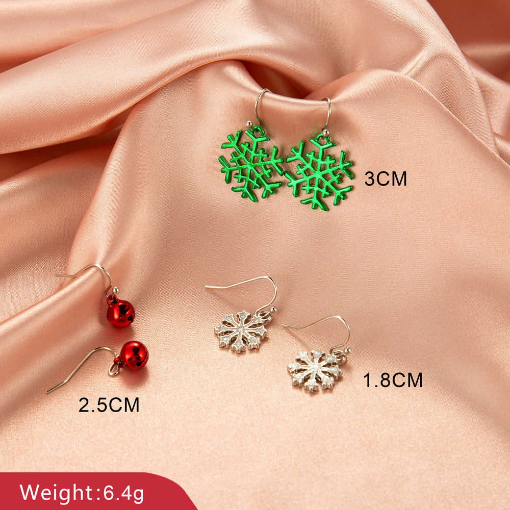 Wholesale Christmas Ideas Christmas Tree Simple Snowman Bell Stud Earrings