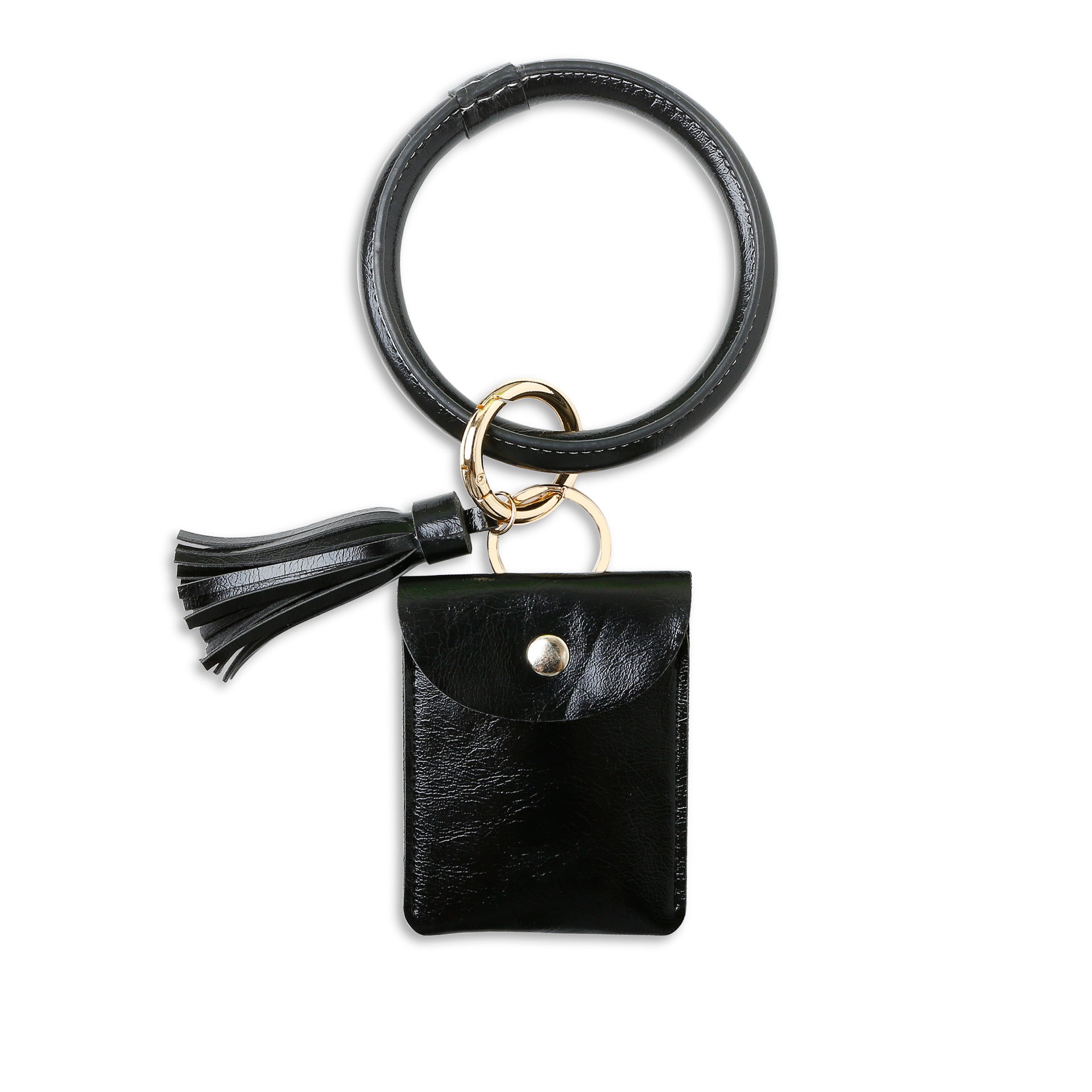 Wholesale PU Leather Tassel Coin Purse Wrist Keychain