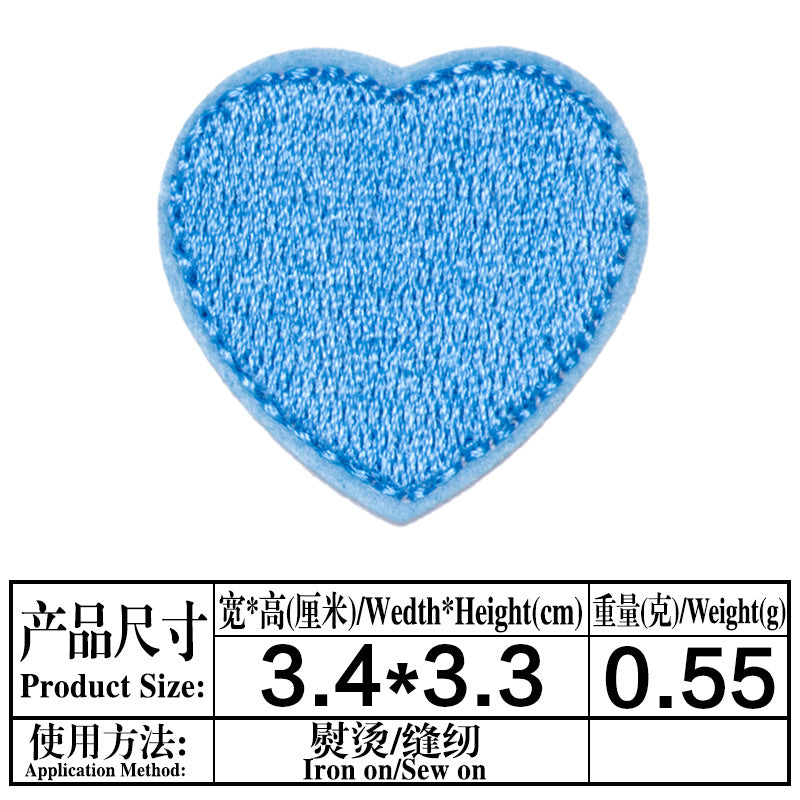 Wholesale Heart-shaped fabric patch for clothing embroidery  DIY Patches