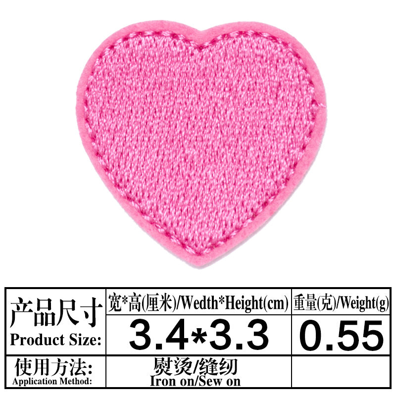Wholesale Heart-shaped fabric patch for clothing embroidery  DIY Patches