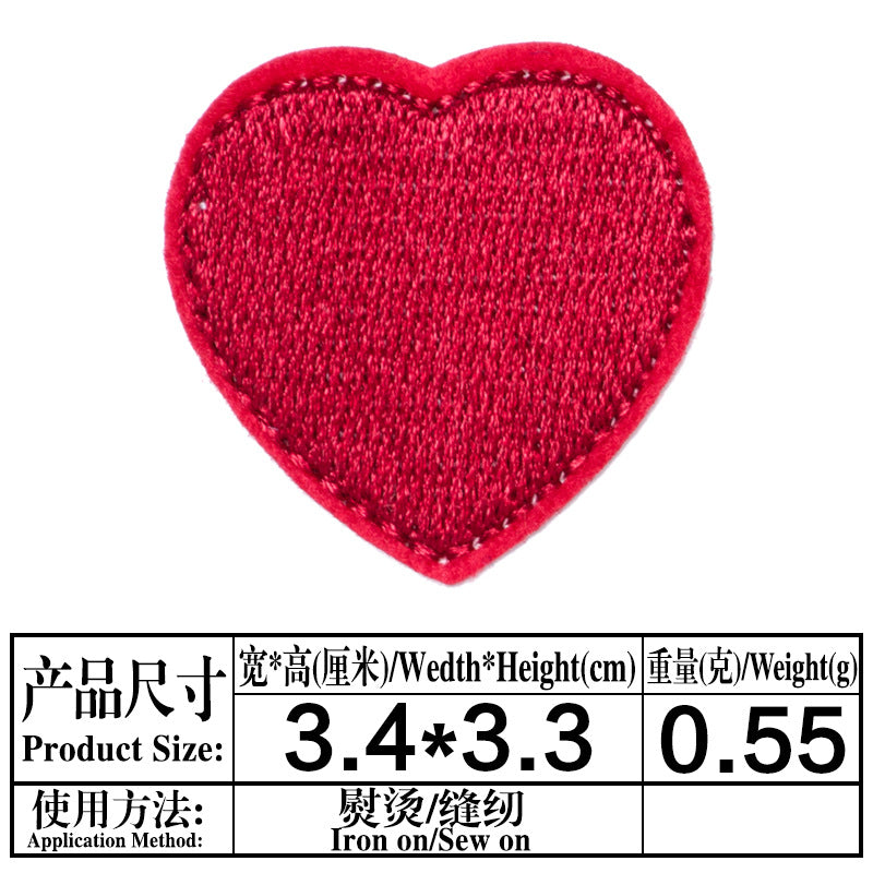 Wholesale Heart-shaped fabric patch for clothing embroidery  DIY Patches