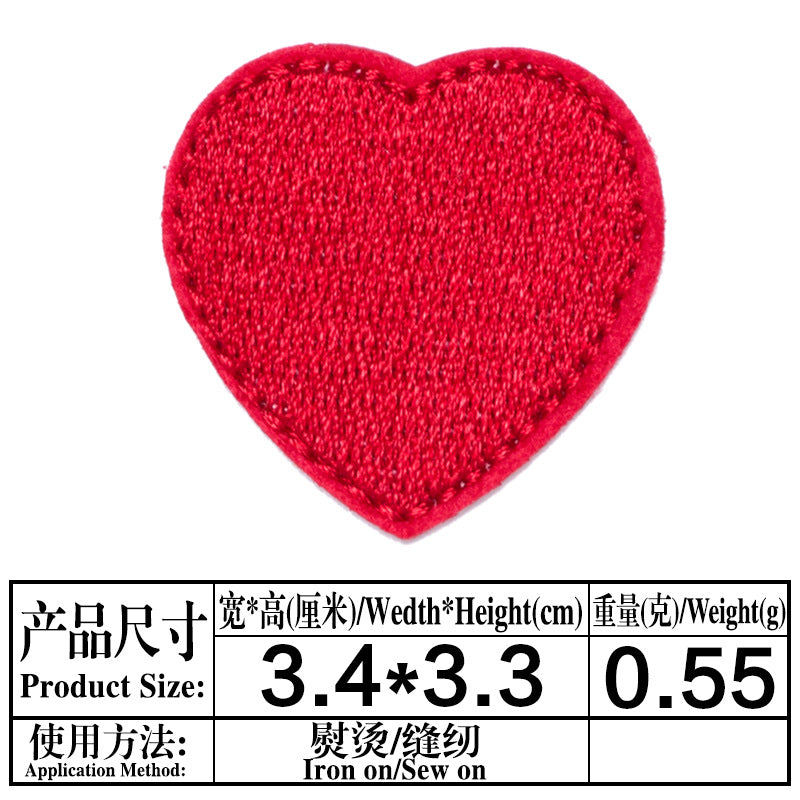 Wholesale Heart-shaped fabric patch for clothing embroidery  DIY Patches