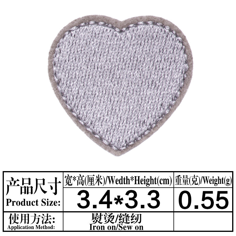 Wholesale Heart-shaped fabric patch for clothing embroidery  DIY Patches