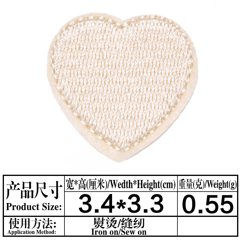 Wholesale Heart-shaped fabric patch for clothing embroidery  DIY Patches