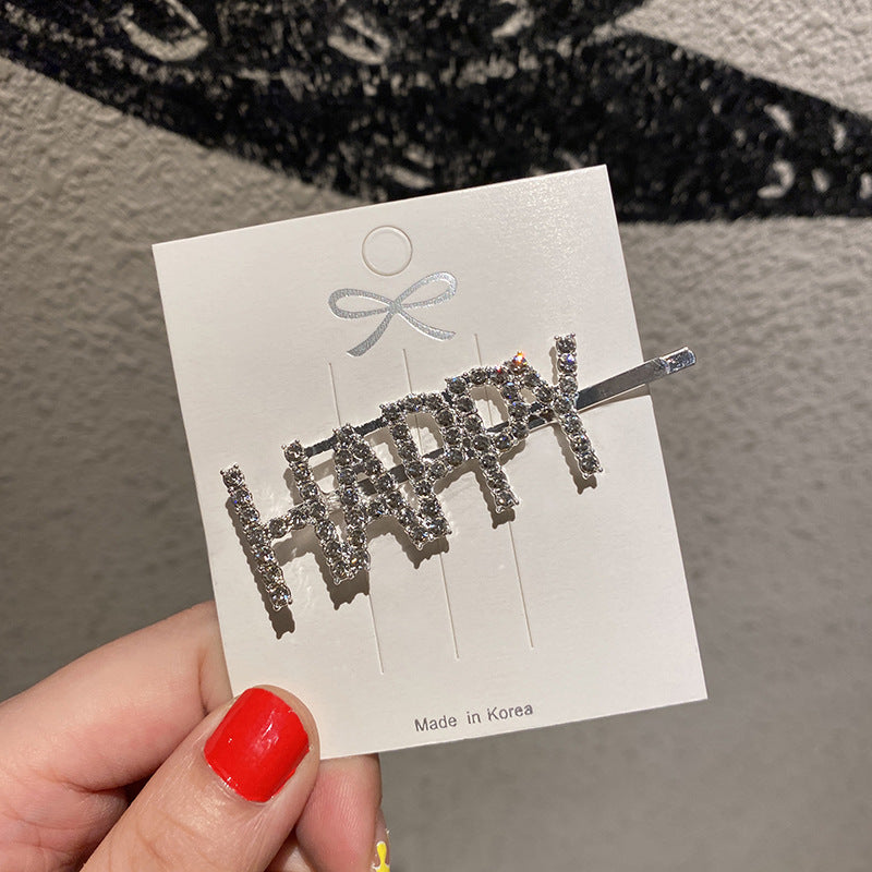 Wholesale English Letter Rhinestone Hairpin