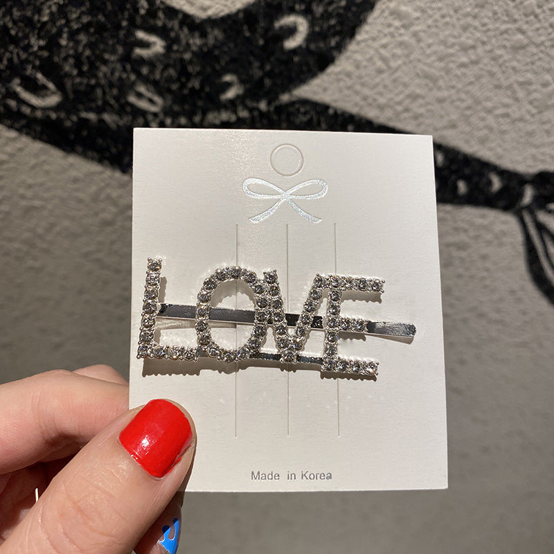 Wholesale English Letter Rhinestone Hairpin