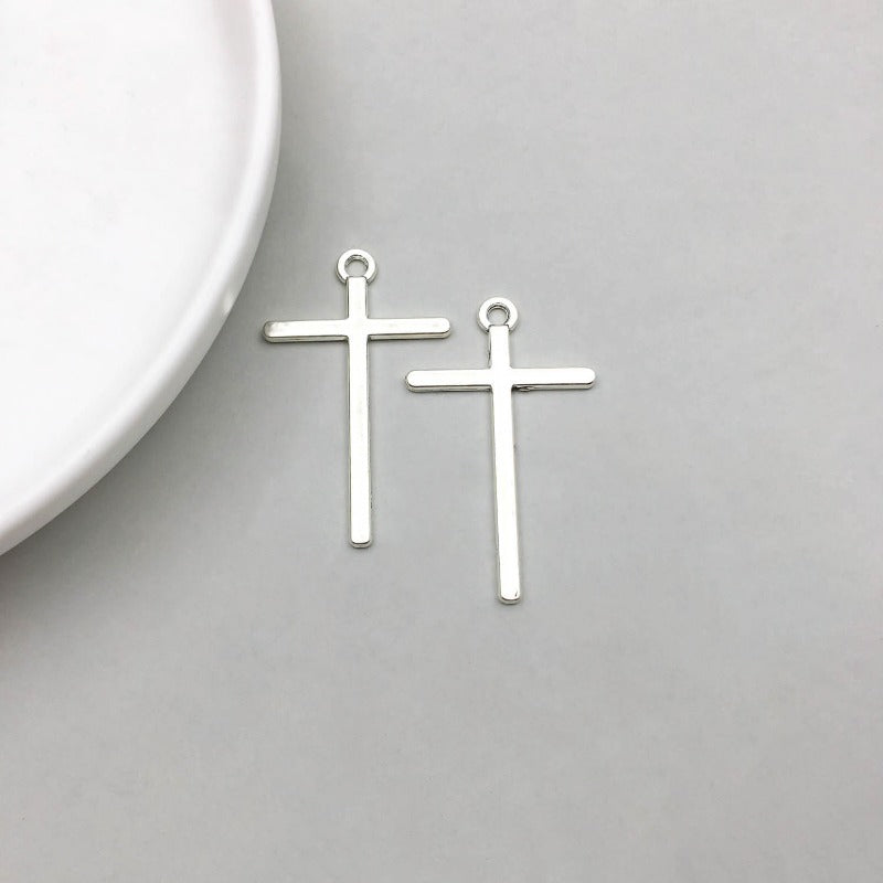 Wholesale 1 Antique Silver Alloy Cross Series Simulation Heart Cross DIY Pendant