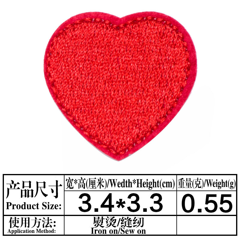 Wholesale Heart-shaped fabric patch for clothing embroidery  DIY Patches