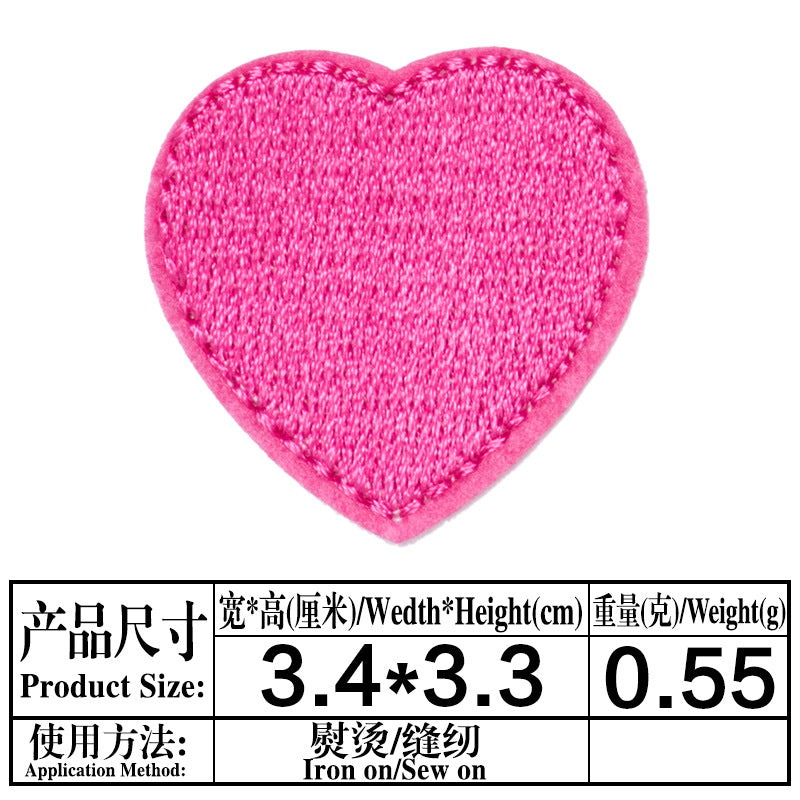 Wholesale Heart-shaped fabric patch for clothing embroidery  DIY Patches
