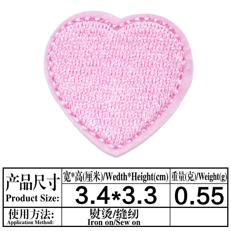 Wholesale Heart-shaped fabric patch for clothing embroidery  DIY Patches