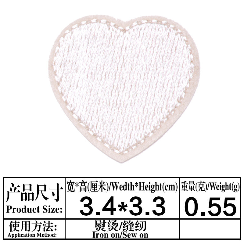 Wholesale Heart-shaped fabric patch for clothing embroidery  DIY Patches