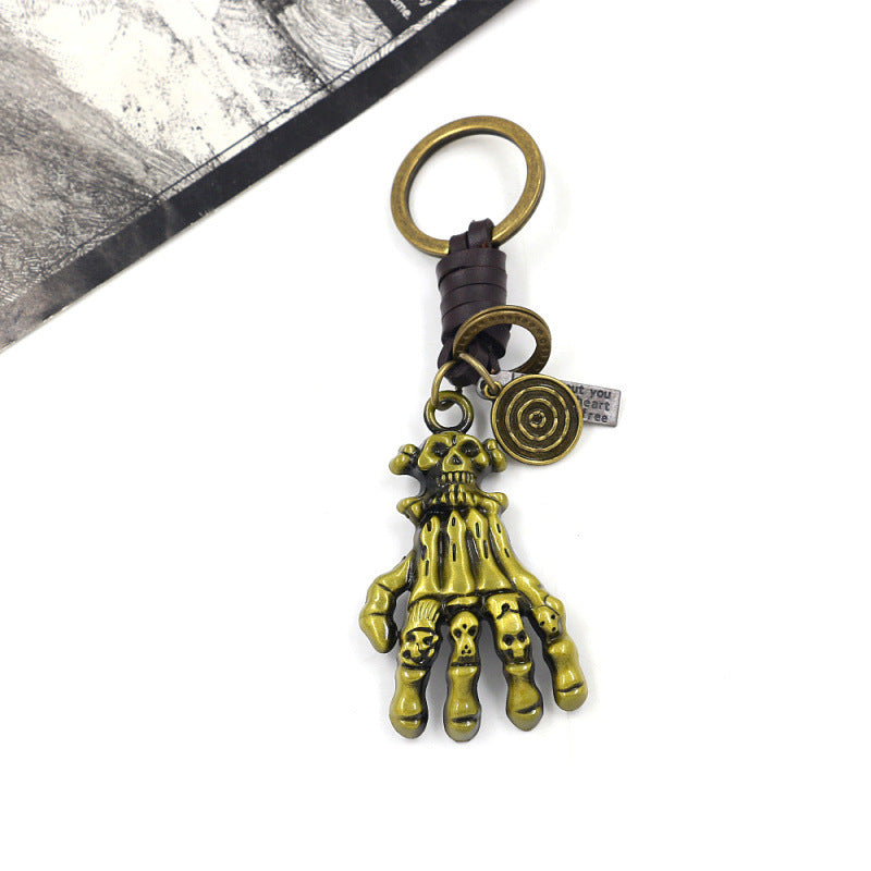 Wholesale Halloween Alloy Ghost Hand Skull Keychain