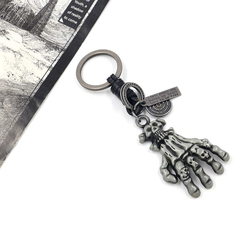 Wholesale Halloween Alloy Ghost Hand Skull Keychain