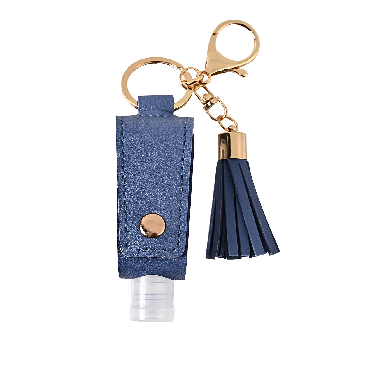Wholesale Tassel Hand Sanitizer Leather Case  Portable Disinfectant PU Leather Case  Keychains