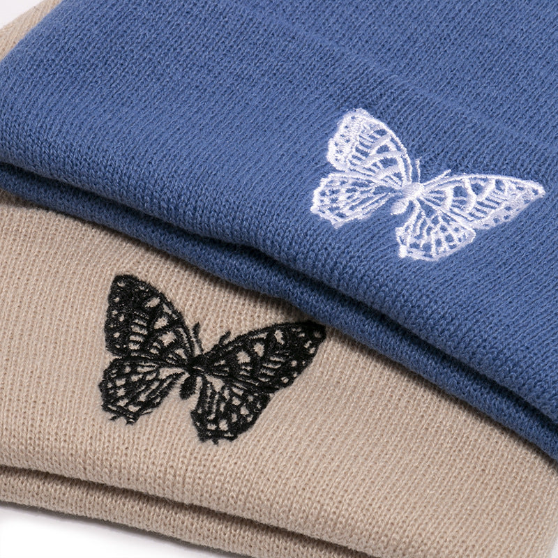 Sombreros de punto de lana estampados de mariposa al por mayor