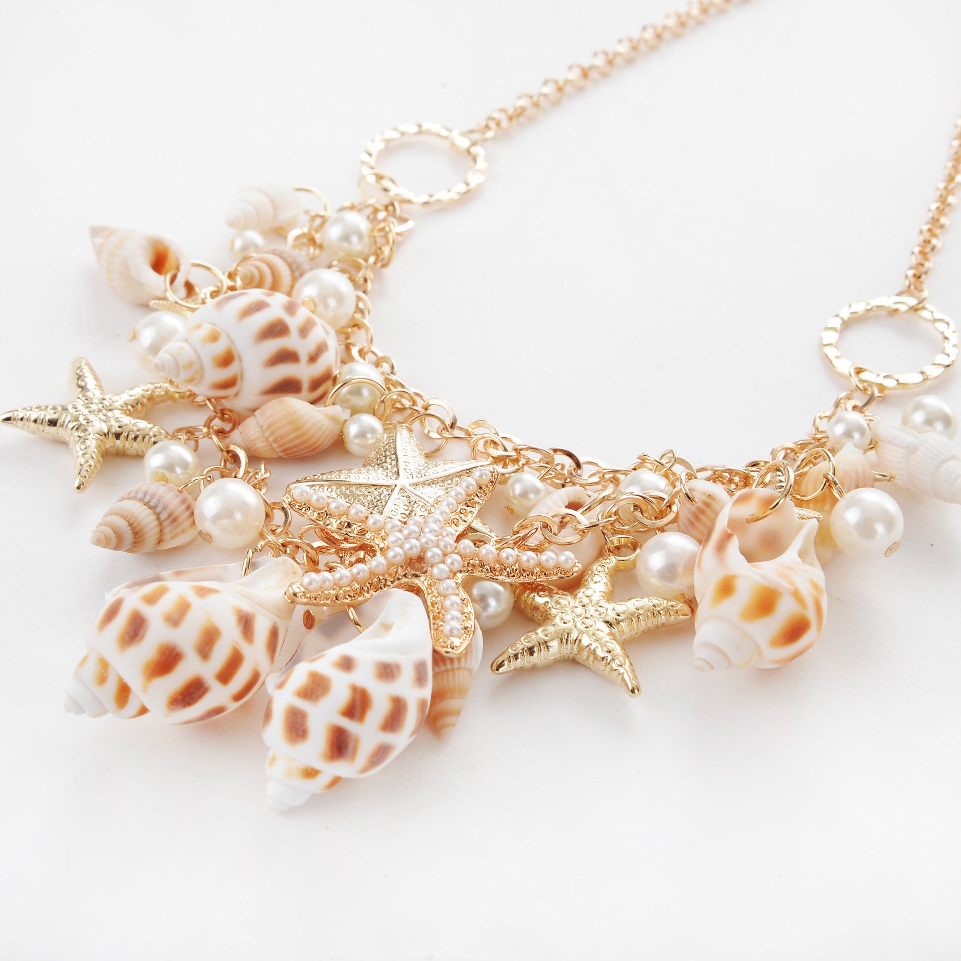 Wholesale Beach Style Starfish Alloy Necklace