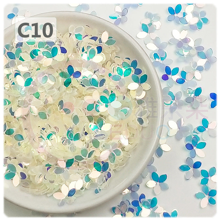 Wholesale 10MM concave plum 3D five-finger flower sequins