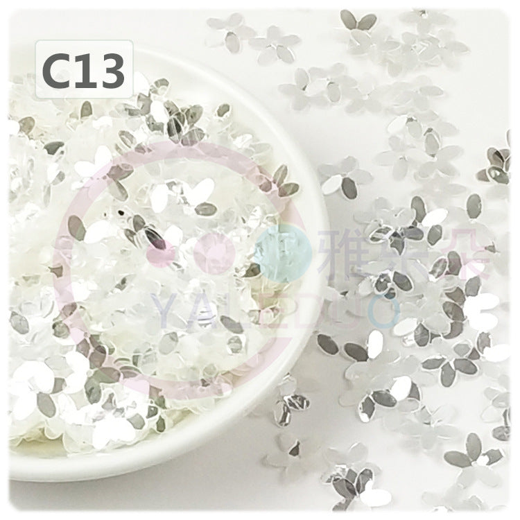 Wholesale 10MM concave plum 3D five-finger flower sequins